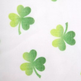 St. Patrick's Day Shamrock Infinity Scarf White with Green Ombre Shamrocks NWT