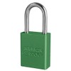 Master Lock A1106GRN Aluminum Green Safety Padlock with 1/4" x