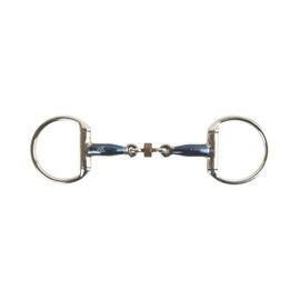 AK AKRS-2602 Iron Eggbut Double Joint with Rider Jaws Cooper Roller Horse Bits AKRS-2602 (6.00 Inches, Blue/Silver)
