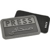 HAZARD 4 Press/Arabic Rubber 3D Velcro On Patch, Black/Grey