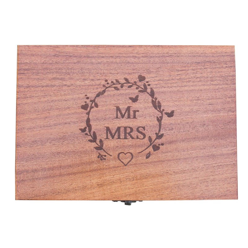 Wooden Memory Box for Couple (Medium, Design 1)