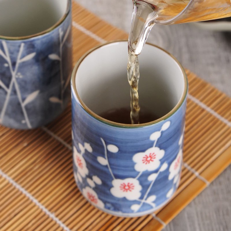 WHJY 10oz Transitional Chinese/Japanese style Handle-less Ceramic Tea cups teacup,