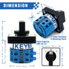 KEYMOO 20A Rotary Changeover Switch,3 Position 2 Phase 8 Terminals,ON-Off-ON