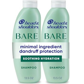 Head & Shoulders Champú anticaspa, paquete doble de hidratación calmante BARE, 1% de piritiona de zinc, alivio del cuero cabelludo seco, libre de sulf