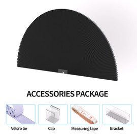 Myshade Arch Window Shades Half Circle Blackout Cellular Shades Cordless No Drill Blinds for Windows Half Moon Honeycomb Fabric No Tools Room Darkening Shades Easy Install (2 Pack Black 36" X 72")