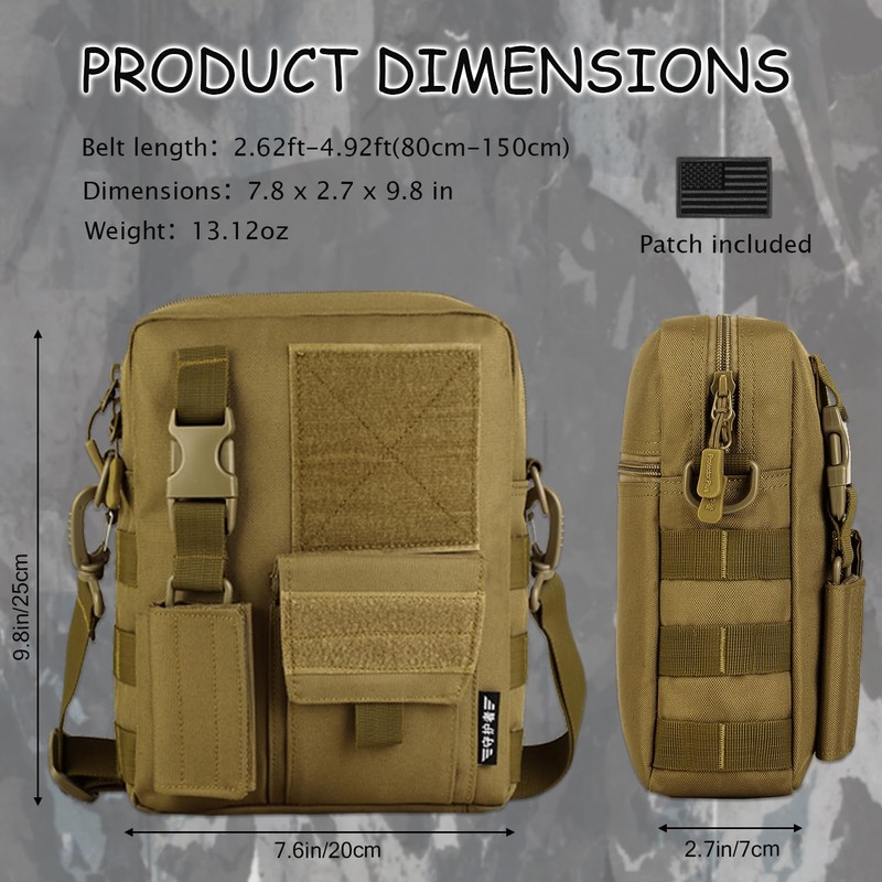 Protector Plus Tactical Messenger Bag Men Military MOLLE Crossbody Pack