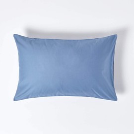 HOMESCAPES Luxury Cushion Cover, Blue, 48 x 74 cm, 100% Egyptian Cotton, Cushion Cover, 1000 Thread Count