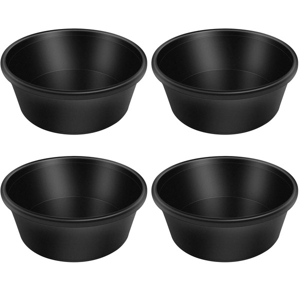 4pcs Rubber Feeder Pan, 4 Quart Durable Rubber Feed Pan,