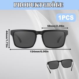 TownTop Big Heads XL Polarised Sunglasses, Men's Large Sunglasses for Men & Women with 155 mm Wide UV Protection, Ultralight Design for Driving, Fishing & Sports (Square Flat Shape), multicoloured