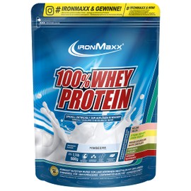 IronMaxx 100% Whey Protein Pulver - Himbeer 500g Beutel | zuckerreduziertes, wasserlösliches Eiweißpulver aus Molkenprotein | viele verschiedene Geschmacksrichtungen