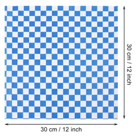PPhtony 20Pcs Wax Paper Sheets 12x12 inch Checkered Sandwich Deli Wrap Paper Food Basket Liners for Wrapping Bread Picnic Party (12x12, Blue-20pcs)
