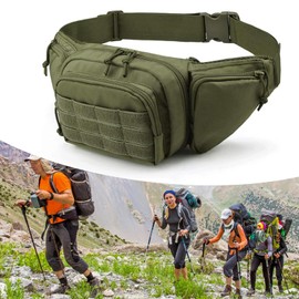 BuyWeek Bum Bag Men Women Adjustable Belt Bag Breathable Portable Waist Bag Nylon Chest Bag for Running Hiking Cycling Travel Mountaineering, Green, Modern