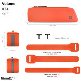 Rhinowalk Bicycle Top Tube Bag Frame Bag with Zipper Fully Waterproof Stable Bike Accessories for Mountain Road Bike Orange