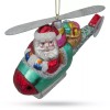BESTPYSANKY Santa Claus Helicopter Pilot Glass Christmas Ornament 5 Inches