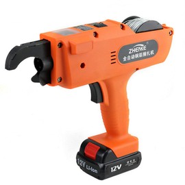 Rebar Tying Machine 8-34mm Automatic Handheld Rebar Tier Tool 1500mAh Building Tying Machine Handheld Tool Strapping 12V （Blue） (Orange)