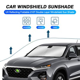 KUST - Parasol para Parabrisas Hyundai Santa Fe 2013-2018, Accesorios para Ventana, Protector de Visera Plegable, bloquea los Rayos UV para Mantener tu Coche más Fresco