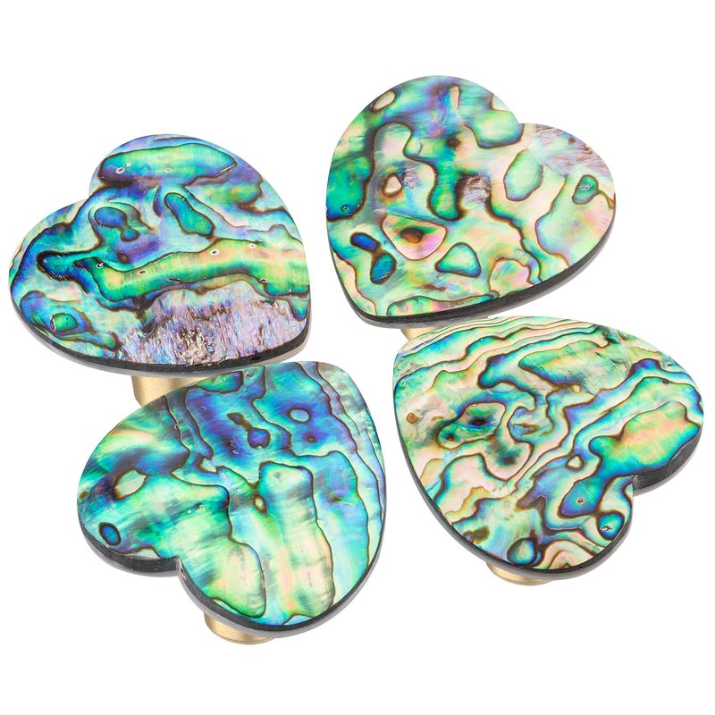 mookaitedecor Abalone Shell Crystal Stone Drawer Knobs with Screws Set