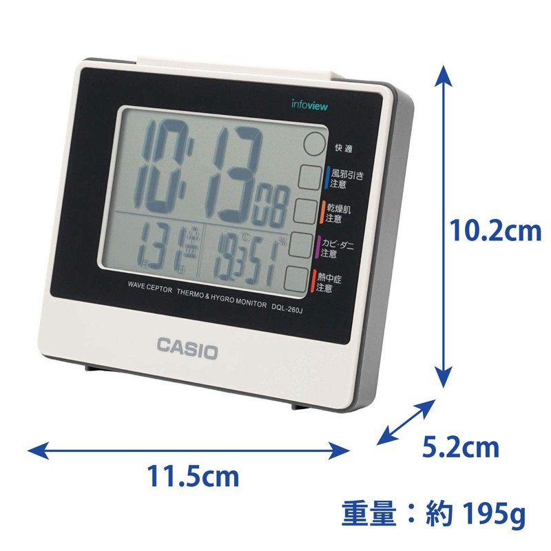 CASIO DQL-260J-7JF Alarm Clock Radio Digital Living Environment Temperature Humidity