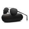 LUENX Men Women Aviator Sunglasses Black Polarized Metal Frame UV