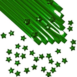 500-Strips Green Foil Paper Strips for Making Origami Stars, Lucky Stars, Puff Stars. Reflective Mirror Shiny Paper Strips, 0.5 x 11 inch. (Green Foil)