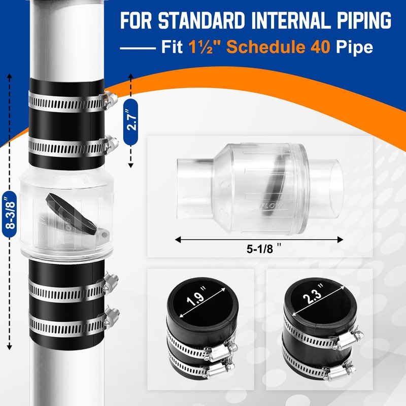 Sump Pump Check Valve 1 1/2 Inch-Silent Check Valve with