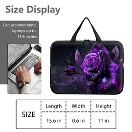 14" 15" Laptop Handle Bag Computer Bag,14.2" 15.4 inch Pouch Holder Notebook Sleeve Cover Compatible for Dell,Lenovo,Toshiba HP, Asus Notebook Messenger Briefcase-Purple Rose