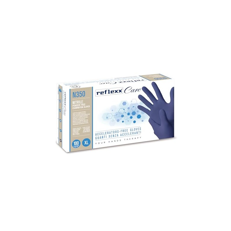 REFLEXX Care N350 XL Nitrile Gloves Accelerators Free g 3.2