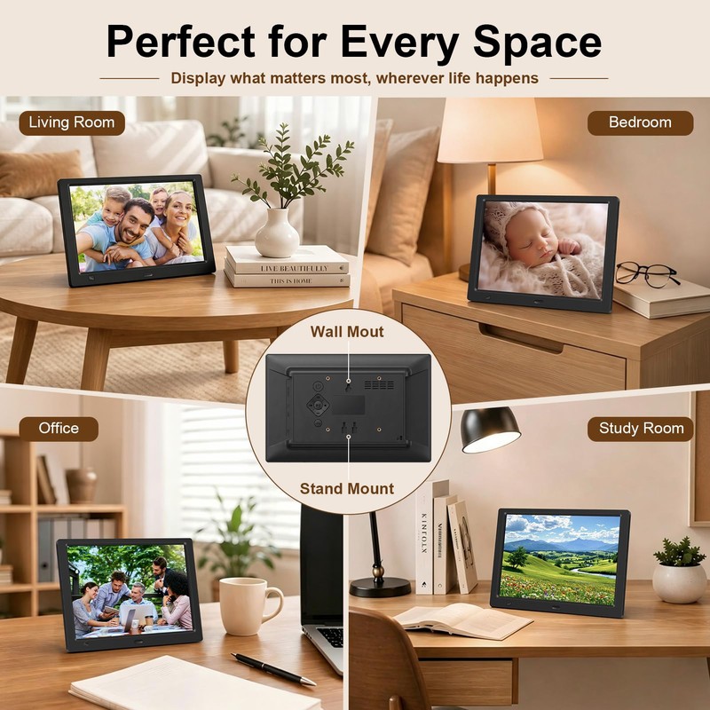 KECAG 10.1-Inch 1080P IPS Digital Picture Frame, No WiFi or