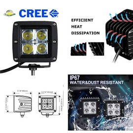 iJDMTOY Trunk Bed Rail Mount 20W LED Pod Light Kit Compatible with Toyota Tundra Tacoma Nissan Titan Frontier, Include (2) D2 LED Cubes, Trunkbed Mounting Brackets & On/Off Switch Wiring