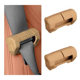 DXNQ 2PCS Car Seat Belt Buckle Covers, Anti-Scratch Silicone Auto Seat Belt Clips Protective Sleeve, Universal Seatbelt Buckle Cover Protector for Van Truck SUV, Car Accessories (Brown)