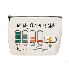 Charging Travel Makeup Bags for Women Charger Cosmetic Bag Electronics Bags Organizer Toiletry Pouch for Women Christmas Birthday Gifts for Girls Charging Cable Organiser Bag Pouches