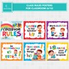 Decorably 12 Hanging Colorful Classroom Rules Preschool Posters with Accompanying