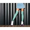 Violet Mist Womens Striped Thigh High Socks Girls Cute Green