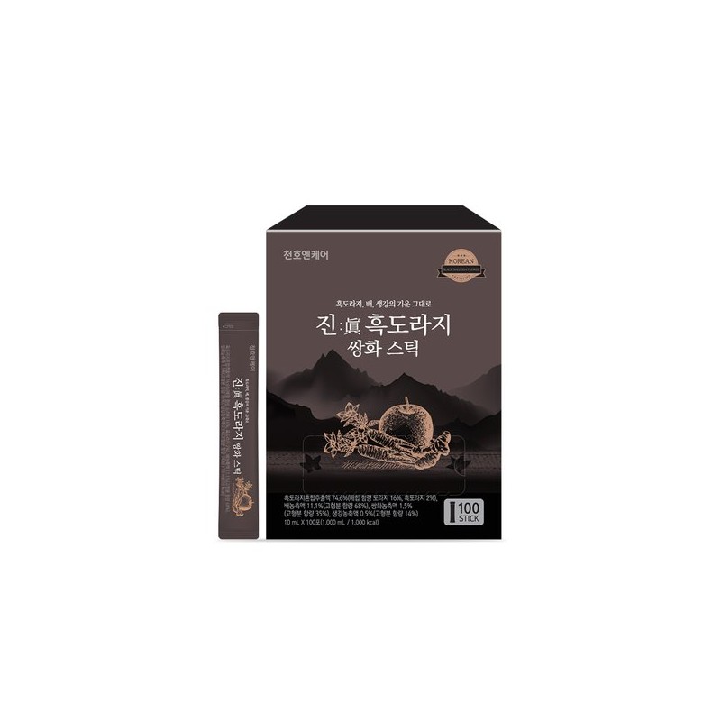 Cheonhoen Care [천호엔케어] 진 흑도라지 쌍화스틱 10ml 100포/흑도라지, 배, 생강의