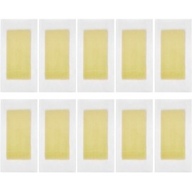 10 Tiras Depilatorias de Cera Amarilla de Doble Cara para Cuerpo y Bikini, Papel No Tejido, Piel Sensible, Depilación Eficaz y Práctica
