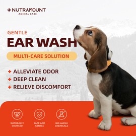 Nutramount Dog Ear Cleaner 150ml/5 fl.oz Gentle Multi-Care Solution Reduce Ear Odor Dog Ear Wash Cleaner Vet Approved