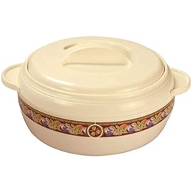 TABAKH Karishma 8-Liter Insulated Casserole Serving Bowl With Lid Food Warmer Cooler Hot Pot Storage Container Thermo Thermal Hotpot, White (8000ml)