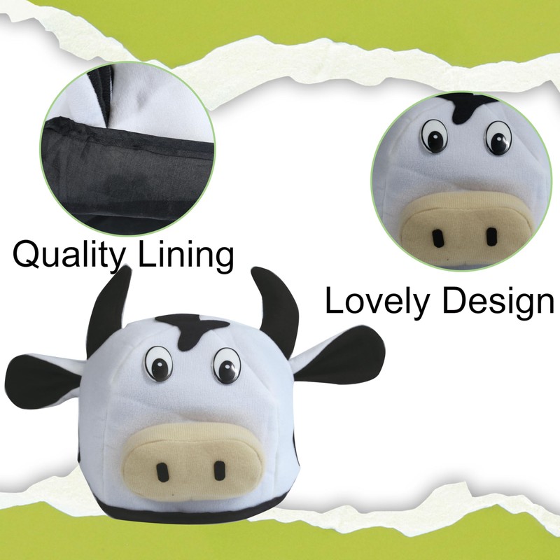 Cow Head Hat - Fun Animal Costume Headwear with Floppy