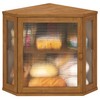 viewcare Corner Bread Box for Kitchen Counter, Bamboo Wood Large