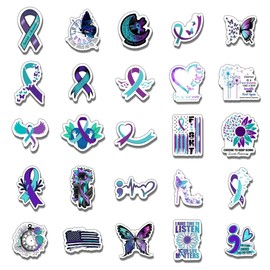50 Pack Pcs Suicide Prevention Awareness Month Stickers For Water Bottles Waterproof Vinyl Laptop Luggage Inspirational Sticker Packs Set Bulk Adults Teens Aesthetic Small Decals