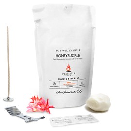 Phoenix Wick Candle Making Kit – Transform Anything Into A Candle – Candle Making Kit with Wick + 7oz Wax (Honeysuckle Scent)