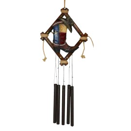 Rustic Western Texas Cowboy Boot And Hat Faux Leather Decorative Wind Chime