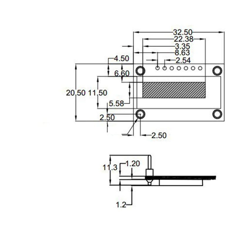 Hailege 0.91" SSD1306 SPI OLED LCD Display 128x32 3.3V /