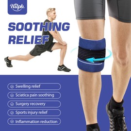 Hilph Kühlpads Gel mit Klettverschluss, Multifunktional Kühlakku Kühlkissen Kühlpacks Sportverletzungen für Knie, Rücken, Knöchel, Arme, Schwellungen, Schmerzlinderung, (6 Gelpackung 1 Wickel)