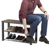 Simple Houseware Wood Top Shoe Storage Bench for Entryway, Rustic