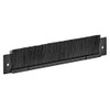Brush Strip Cable Management Panel, Black, Cold Rolled Steel, Powder