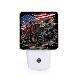 Monster Truck Night Light,Funny Plug-in Night Lights with Dusk-to-Dawn Sensor for Bedroom,Bathroom and Living Room Sleep Friendly lamp 0.5w