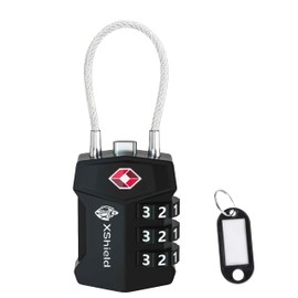 Double Dragon 1-Pack TSA Approved Suitcase Locks | Strong Shackle, Cut-Resistant Zinc Alloy, Lightweight 3-Digit Combination Travel Padlocks for Luggage, Bags & Backpacks