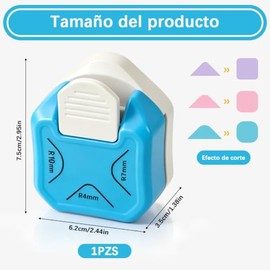 Cortador de Esquinas Redondeadas 3 en 1, Cortador de Esquinas de Papel | Perforadora de Esquina de 3 Vías (R4/R7/R10mm), Ideal para Tarjetas Manuales,