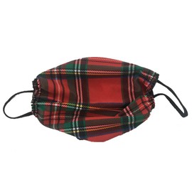 Adult Family Stretchy Washable 2 Ply Comfy Ear Loop Multi Purpose Face Mouth Cover Large Child (9-13 years) Red Plaid